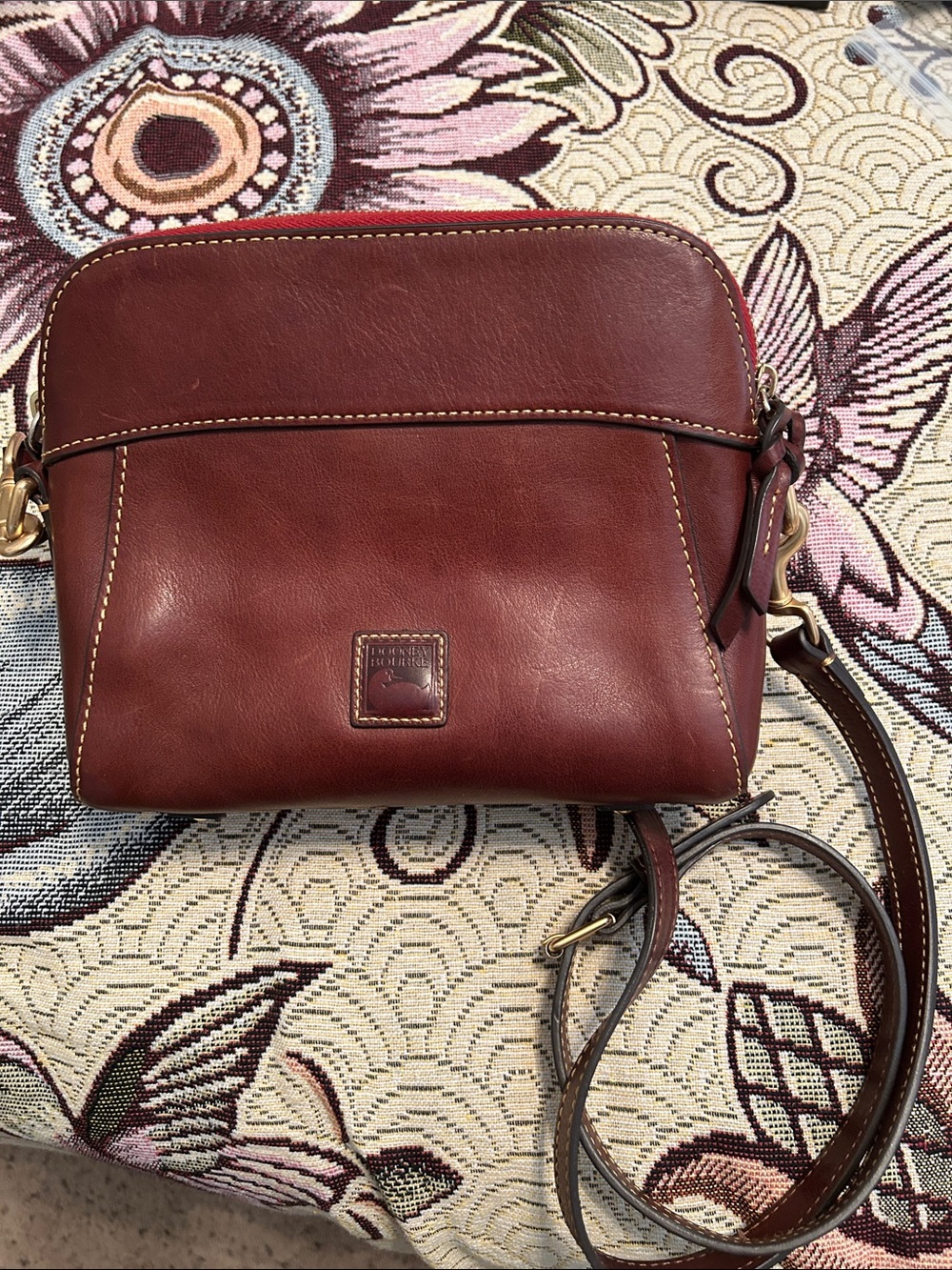 Dooney & Bourke Chestnut Red-Brown Pebble Leather Crossbody
